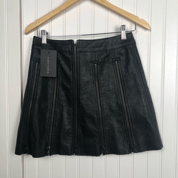 ASOS Signature 8 Leather Zipper Skirt - Picture 5 of 5